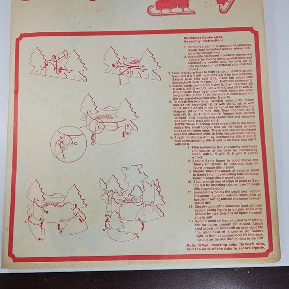 Vintage Current Inc Christmas Centerpiece Skating Santa Holiday Decor 1979 - Picture 4 of 12